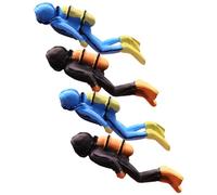 JOINPAYA 4Pcs Miniature Diver Figurines for Aquarium Decoration Realistic Tiny Swimmers Ornaments for DIY Ocean Scene Layout Blue and Brown Underwater Model Accessories