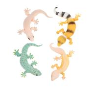 JOINPAYA 4pcs Miniature Realistic Gecko Figurine Educational Animal Models for Safe Plastic Reptile with Smooth Edges for Learning and Garden Decoration