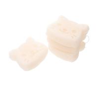 JOINPAYA 4pcs Natural Facial Exfoliator Sponge for Sensitive Skin, Reusable Devilstongue Cat-Shaped Face Cleansing Sponge with Deep Cleansing and Rich Lather, for Bathrooms and Travel Use