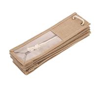 JOINPAYA 4pcs Natural Jute Wine Bottle Holder Burlap Wine Bag Retro Style Pouch with Handle for Packaging and Festival Use