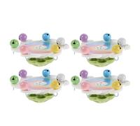 JOINPAYA 4PCS Parrot Chewing for Budgies Cockatiels Conures - Interactive Rotating Bird Spinner with Bells - Cage Enrichment Wheel for Small to Medium Birds