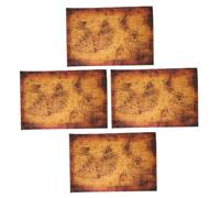 JOINPAYA 4pcs Pirate Treasure Paper Maps Adventure Role Playing Game Supplies for Parties and Family Interaction Paper Maps Enhance Teamwork and Strategic Thinking
