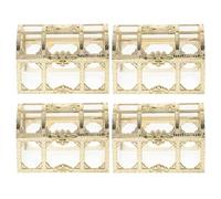 JOINPAYA 4pcs Plastic Pirate Treasure Chest Boxes Gem Storage Organizer Keepsake Pirate Box for Party Favors Jewelry Accessories