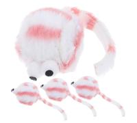 JOINPAYA 4pcs Plush Mouse Cat for Indoor Entertainment and Alleviate Boredom, Realistic Design Interactive Cat Suitable for Homes and Pet Stores, Cute and Attractive Pink Mouse Shape