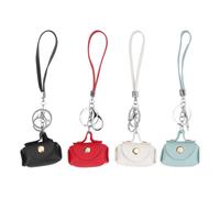 JOINPAYA 4Pcs PU Leather Purse Set with Wrist Strap, Portable Key Bag and Storage Pouch for Women, Small Creative Wallets in Red White and Black