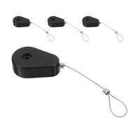 JOINPAYA 4pcs Retractable Cable Lock with Steel Wire and Plastic Case, Portable Anti-Theft Security Tether for Devices and Remotes, for Travel and Drawer Protection