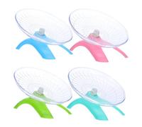 JOINPAYA 4pcs Silent Hamster Wheel Transparent Flying Saucer Exercise Running Disk for Small Pets Mice Rats Gerbils Hedgehogs with Easy Installation and Chew-resistant Design
