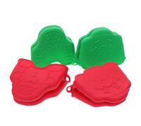 JOINPAYA 4pcs Silicone Oven Mitts Heat Resistant Gloves with Secure Insulation and Non-slip Silicone Material for Baking and Bbq Featuring Festive Gingerbread Man Design