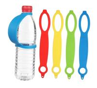 JOINPAYA 4pcs Silicone Water Bottle Strap Set with Buckle Bottle Carrying Rope Handles for Outdoor Sports for Hiking Running Travel