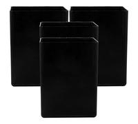 JOINPAYA 4pcs Square Plastic Toilet Brush Holder Set, Space-saving and Portable Bathroom Brush Storage Cup for Homes, Stylish Black Design Toilet Cleaning Accessories