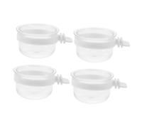 JOINPAYA 4pcs Transparent Plastic Parrot Food Water Bowls Hanging Cage Feeder Cups for Cockatiels Canaries Finches Bird Cage Accessory for Stable Feeding