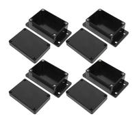 JOINPAYA 4pcs Waterproof Electrical Box Junction Box Enclosure, Black Plastic with Cover and Mounting Ears, Multi Cable Entry, for Factory Environments and Rooftop Setups