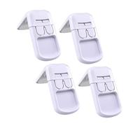 JOINPAYA 4pcs White Abs Right Angle Cabinet Locks for Babies Childproof Drawer Door Latch Easy for Parents to Open Babyproofing Safety for Home Kitchen Cupboards