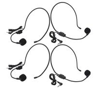 JOINPAYA 4pcs Wired Headset Microphone with Noise Cancelling Condenser Mic for Teaching Singing Public Speaking Conference Calls Music Recording Studio Equipment Black