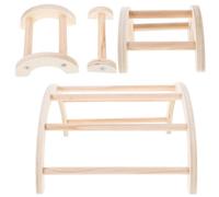 JOINPAYA 4pcs Wooden Bird Perches and Chicken Ladder Stand for Pets and Similar-sized Birds, Beige Hen Perch Stand Designed to Rest, Entertain and Train Roosters and Chicks