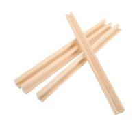 JOINPAYA 4pcs Wooden Domino Game Holders Unfinished Single Row Trays for Mexican Train Mahjong Tiles Handsfree Play Space-saving Organizer with Natural Wood Finish
