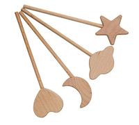 JOINPAYA 4pcs Wooden Fairy Wand DIY Painting Moon and Star Shape Fairy Sticks for Creativity Safe Non Toxic Materials for Dress Up Birthday Parties and Photo Props