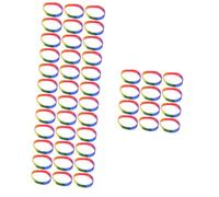 JOINPAYA 4sets Rainbow Silicone Wristbands Pride Bracelets for Lgbtq Events Fashionable Charms for Daily Wear for Dating Shopping and Celebrations 12pcs*4