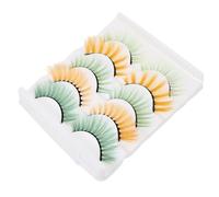 JOINPAYA 5 Pairs 3d Soft Rainbow Colorful False Eyelashes for Women Halloween Party Makeup Cosplay Dense Vivid Eyelash Extensions