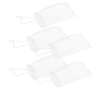 JOINPAYA 5 Pcs Aquarium Filter Bags 180 Micron Fine Mesh Drawstring Filter Media Bags for Fish Tank Filtration Reusable Suitable for Activated Carbon and Bio Media