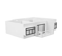 JOINPAYA 50 Scale DIY Miniature Apartment Model Kit, Small Architectural Building Model for Two-bedroom Flat with Kitchen and Bathroom, Unfinished Mini Room Building Materials for Sand