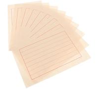 JOINPAYA 50 Sheets Chinese Calligraphy Paper Rice Xuan Paper Antique Color 1.5Cm Red Grid for Calligraphy Art Supplies and Brush Pen Practice