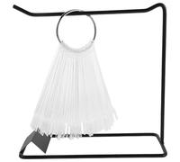 JOINPAYA 50pcs Nail Art Practice Display Set with Black Iron Stand and Ring Acrylic Square round Nail Tips for Manicure Training and Art Accessories