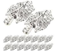 JOINPAYA 50Pcs Silver Wolf Head Alloy Charms for Jewelry Making DIY Bracelet Charms Keychain Bulk Animal Pendants Crafting Accessories