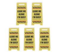 JOINPAYA 5Pcs Acrylic Double-Sided Memo Clip Holders Funny Warning Signs for Desk, Desktop Note Clips Stand, Office and Teacher Desk Accessories