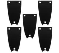 JOINPAYA 5pcs Black Metal Truss Rod Cover Bell Shape Plate for Electric Guitar and Bass Headstock Neck Guard Replacement Stable Intonation Neck Plate Accessories