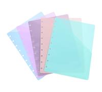JOINPAYA 5Pcs Colorful Plastic Binder Dividers with Front Pockets, Notebook Insert Pocket Page Dividers for School and Office, File Holder Binder Accessories Set