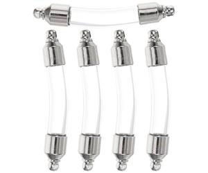 JOINPAYA 5pcs Glass Bottle Pendants Silver Screw Caps Miniature Vials Can Hold Soil Sand Decorative Wish Bottles for Jewelry Making Crafts