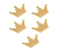 JOINPAYA 5Pcs Gold Crown Sequin Appliques 8.3X5.5Cm Sewing Patches for Clothing DIY Craft Embellishments