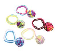 JOINPAYA 5pcs Gradient Color Plush Cat with Bell Interactive Wool Yarn Balls for Indoor Cats and Kittens Handheld Teaser Playthings to Stimulate Hunting Instinct and Promote Exercise