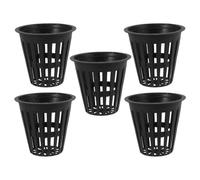 JOINPAYA 5pcs Hydroponic Grow Baskets Plastic Slotted Mesh Net Cups with Wide Edge for Healthy Root Development, Versatile Use in Aquaponics and Hydroponics Vegetable and Orchid Cultivation