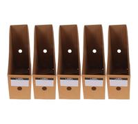 JOINPAYA 5pcs Kraft Paper Desktop File Folder Holder Document Storage Rack Magazine Organizer Office Desk File Stand Storage Box for Home and Workstation