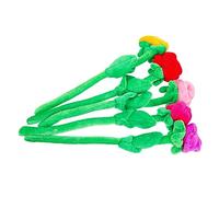 JOINPAYA 5pcs Plush Artificial Roses with Bendable Stems Soft Fake Flower Decorations for Bedroom and Party Ornament Bouquets in Pink Orange Purple and Red