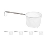 JOINPAYA 5pcs Portable Stainless Steel Fishing Net with Telescoping Handle and Soft Nylon Mesh, round Shape Pond Dipping Net for Fish and Shrimp in Fish Tanks and Pools, Versatile
