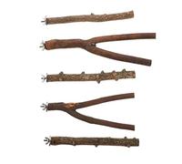 JOINPAYA 5Pcs Premium Wooden Parrot Perch Rods Safe Durable Standing Bars for Pet Birds Long Chew to Boredom and Promote Natural Beak Trimming