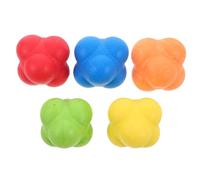 JOINPAYA 5pcs Reflex Agility Balls: Hand-eye Coordination Training Hexagon Rubber Balls - Sports & Fitness Reaction