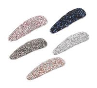 JOINPAYA 5pcs Rhinestone Hair Barrettes Snap Clips for Women, Mixed Color Water Drop Design Hair Accessories, Suitable for Wedding, Party, and Daily Wear Random Color
