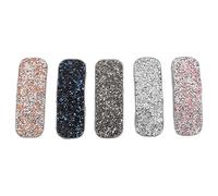 JOINPAYA 5pcs Rhinestone Hair Clips Crystal Barrette Set for Women, Square Top Clip with Full Diamonds, Multi-color Hair Accessories for Wedding and Daily Styling