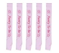 JOINPAYA 5pcs Shower Party Sashes Pink Cloth Sash Honoree to Be Birthday Etiquette Belt Party Decoration