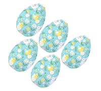 JOINPAYA 5pcs Spring Easter Egg Hanging Paper Lanterns 11.8x8.7" Blue Easter Bunny Party Decorations, Paper Hanging Lanterns for Home and Event Ceiling