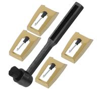 JOINPAYA 5pcs Turntable Needle Replacement Set with Red Gem Stylus and Aluminum Arm for Vintage Record Player Cartridge, Includes Stylus Cleaning Brush for Vinyl Record Maintenance