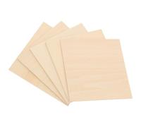 JOINPAYA 5Pcs Unfinished Hardwood Cut to Size Wood Boards 10X10X0.2Cm Natural Rectangle Wooden Slices DIY Craft Accessory for Model Building and Woodcraft Projects