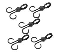 JOINPAYA 5pcs Universal Black Abs Plastic Stroller Hooks for Motorcycles and Groceries, Versatile Pushchair Hook Clips for Indoor and Outdoor Use, Reducing Back and Shoulder Weight