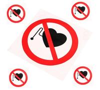 JOINPAYA 5PCS Waterproof No Warning Stickers Round Safety Warning Sign Labels 100mm Diameter Industrial Caution Decals for Workplace Safety