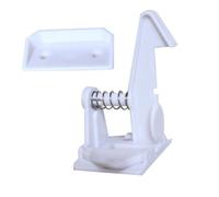 JOINPAYA 5pcs White Plastic Cabinet Locks with Sticky Base and Normally Open Function for Child Safety, Includes Keys, Easy No Tools Or Screws Installation for Kitchen and Home Cabinets