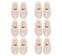 JOINPAYA 6 Pairs Unfinished Wooden Doll Shoes 1.57 inch Miniature Dutch Clogs DIY Crafts Blank Shoes for Dollhouse Decorations and DIY Art Projects